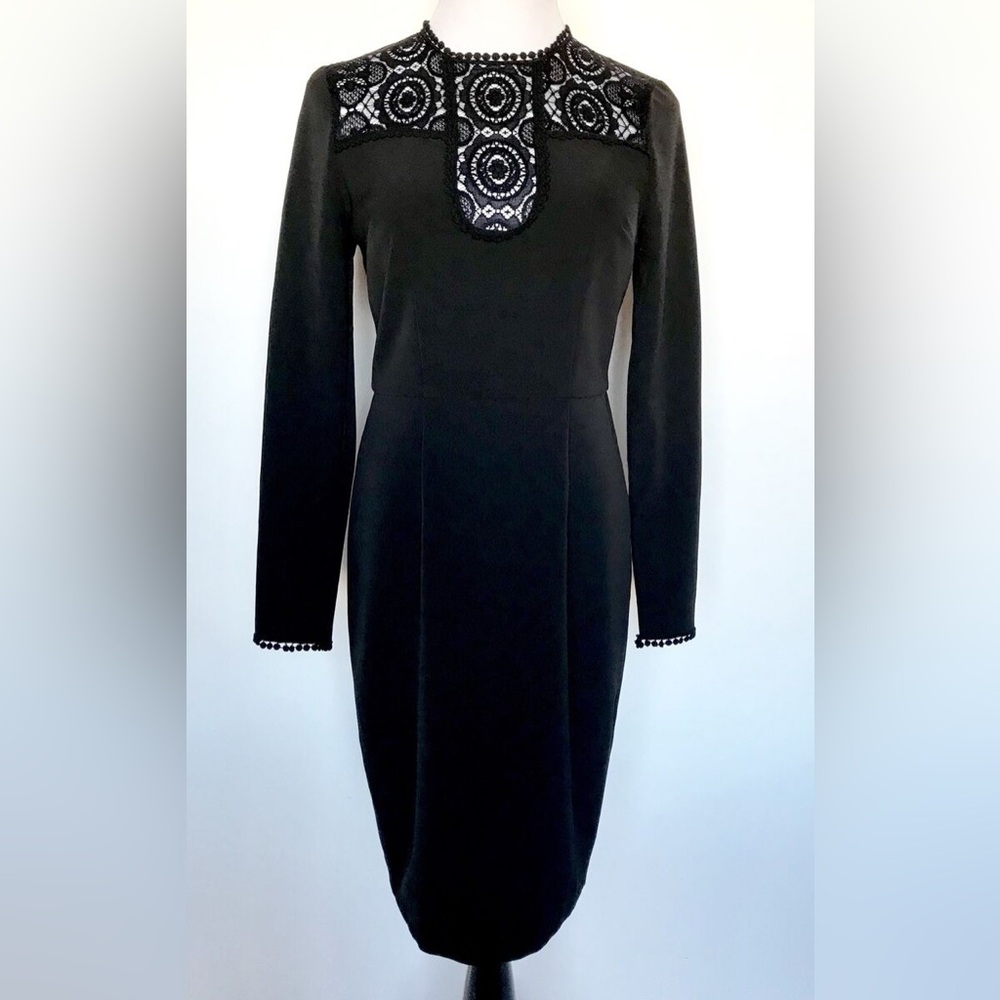 Alexia Admor Black Lace Panel Dress Size 6
